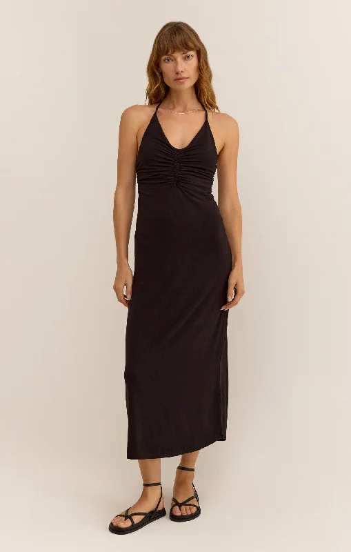 Z Supply Sicily Midi Dress BLACK Comfortable midi dresses for everyday wear