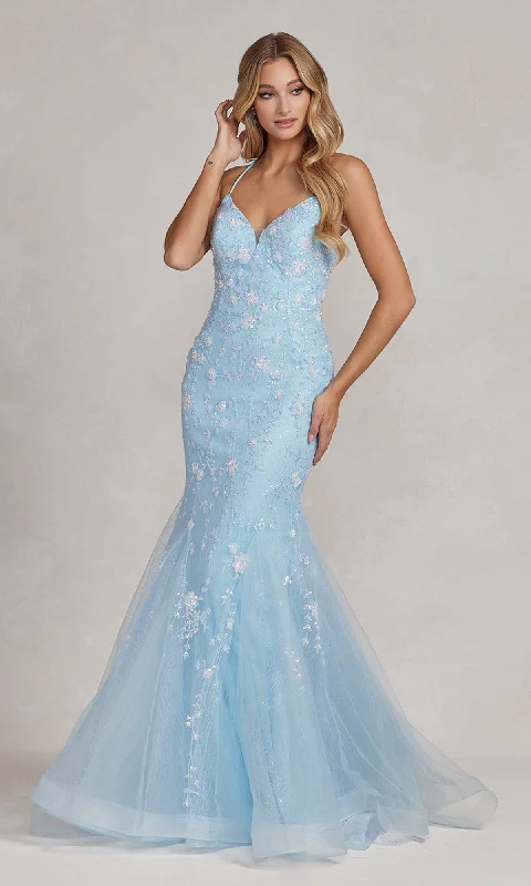 V-Neck Mermaid Prom Dress with Floral Sequin Print Lace floral dresses