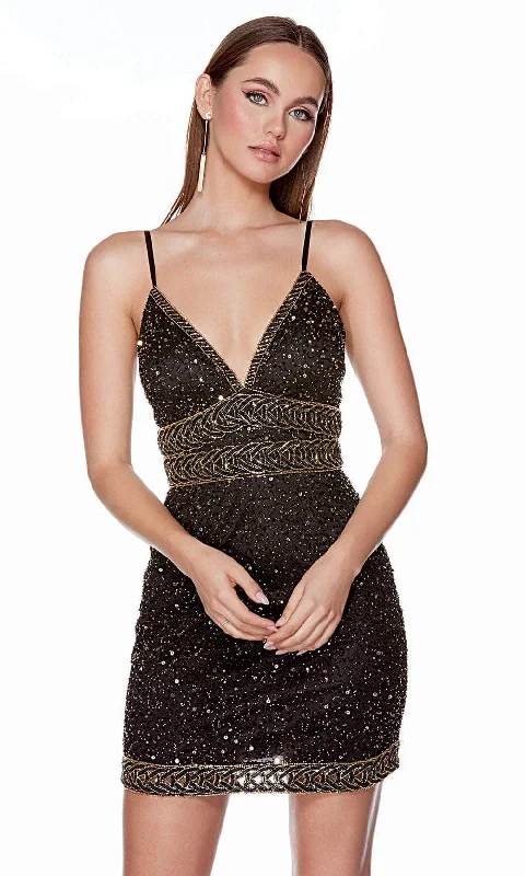 Alyce Paris 4679 - V-Neck Beaded Dress Sleeveless unclassified dresses