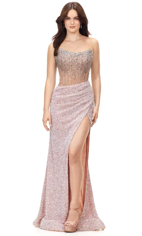 Ashley Lauren 11238 - Strapless Gown Metallic unclassified dresses