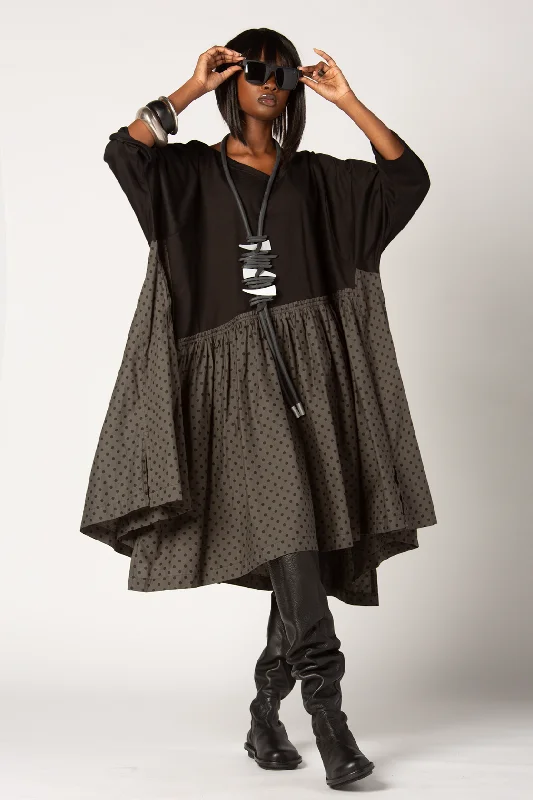 Brasilia Dress in Grey Dots / Black Tokyo Chiffon unclassified dresses