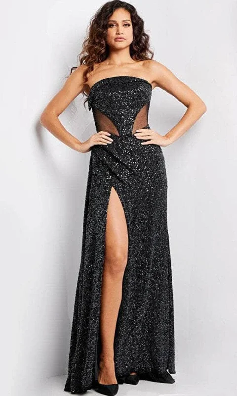 Jovani 23388 - Illusion Side Strapless Evening Gown Stylish unclassified dresses