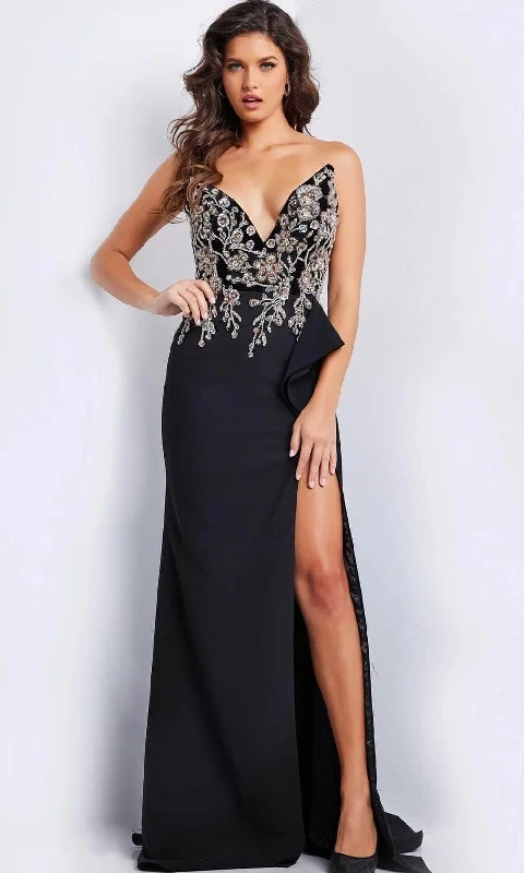 Jovani 23938 - Strapless High Slit Evening Gown Discounted unclassified dresses