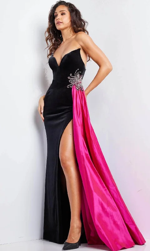 Jovani 26117 - Strapless Satin Drape Prom Gown Embroidered unclassified dresses