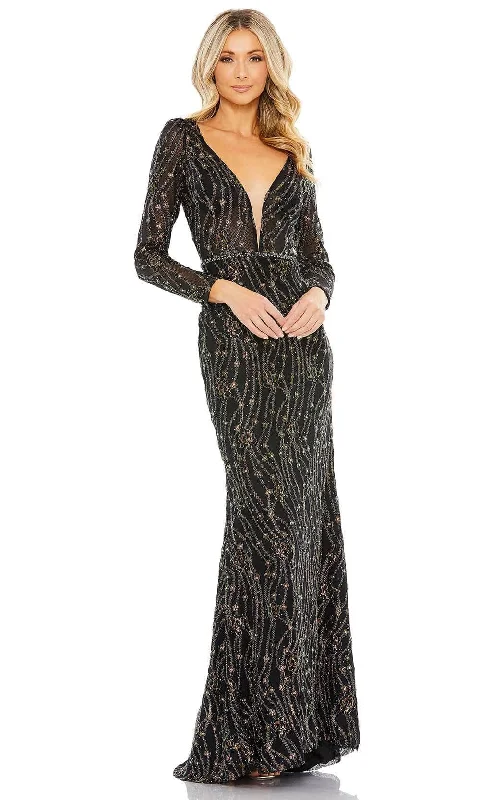 Mac Duggal 11159 - Illusion Beaded Evening Gown Velvet unclassified dresses