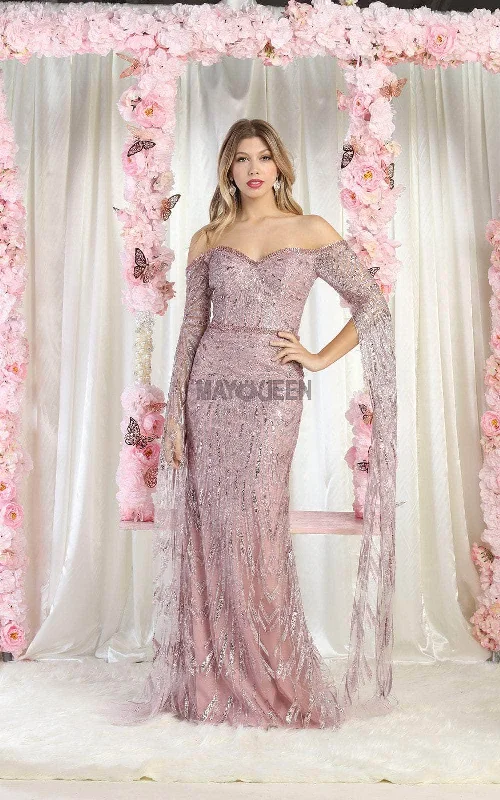 May Queen RQ8008 - Off Shoulder Gown Lace unclassified dresses