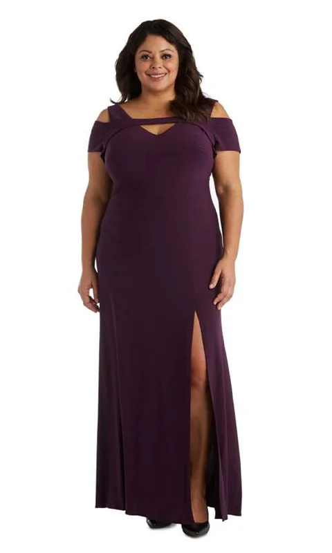 Nightway - 21519WSC Cold Shoulder Strappy Slit Stretch Dress Party unclassified dresses