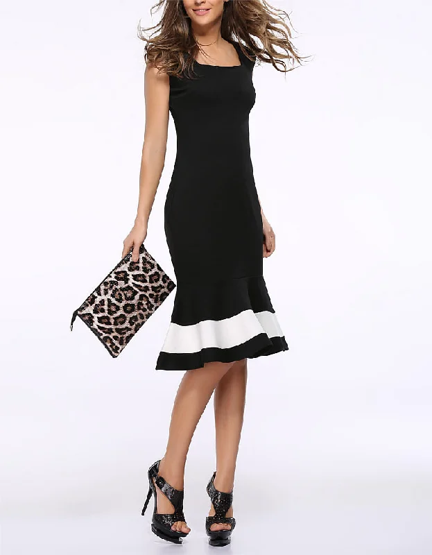 Sleeveless tailored monochrome mermaid dress Stylish unclassified dresses