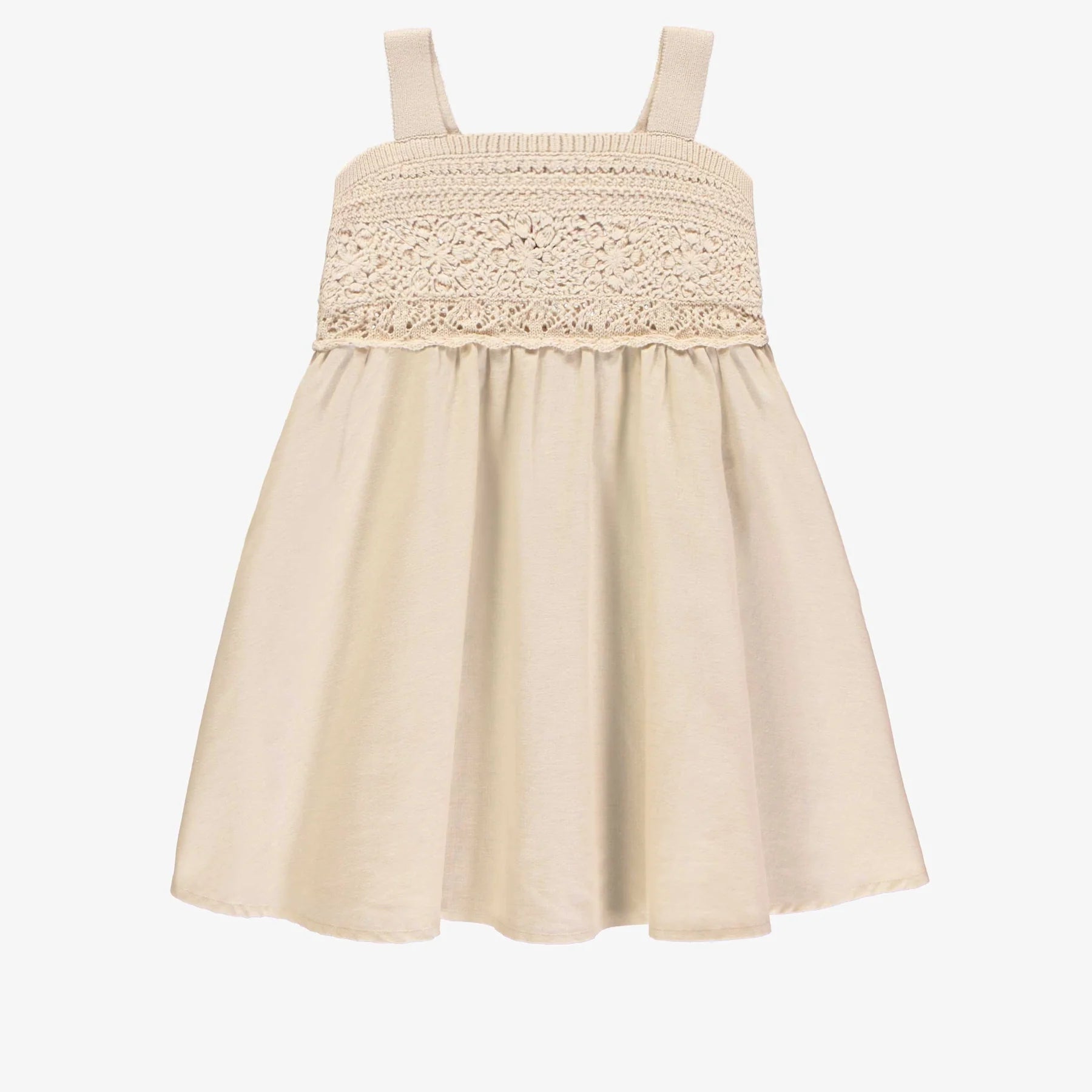 The Whitley Linen Crochet Tank Dress - KIDS High-Waisted Tank Dress