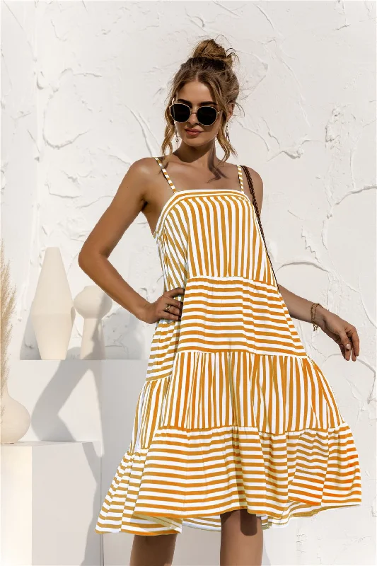 2023 Casual Spaghetti Midi Dress Elegant Midi Look