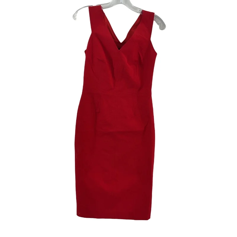 Banana Republic Women's Solid Red Shift Midi Dress Size 0 NWT Cotton Polka Dot Midi