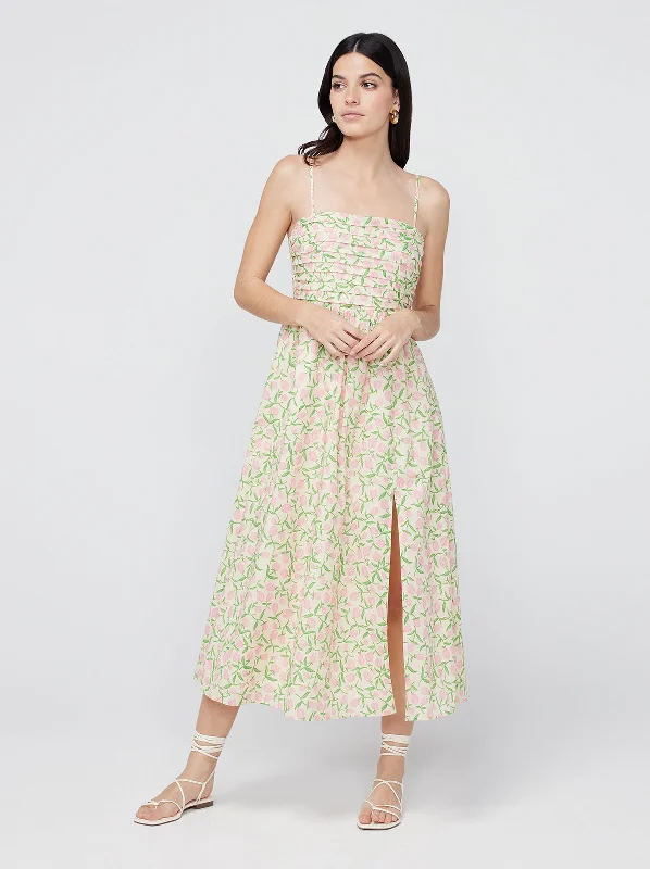 Genevieve Tulip Print Midi Dress Midi Skirt Look