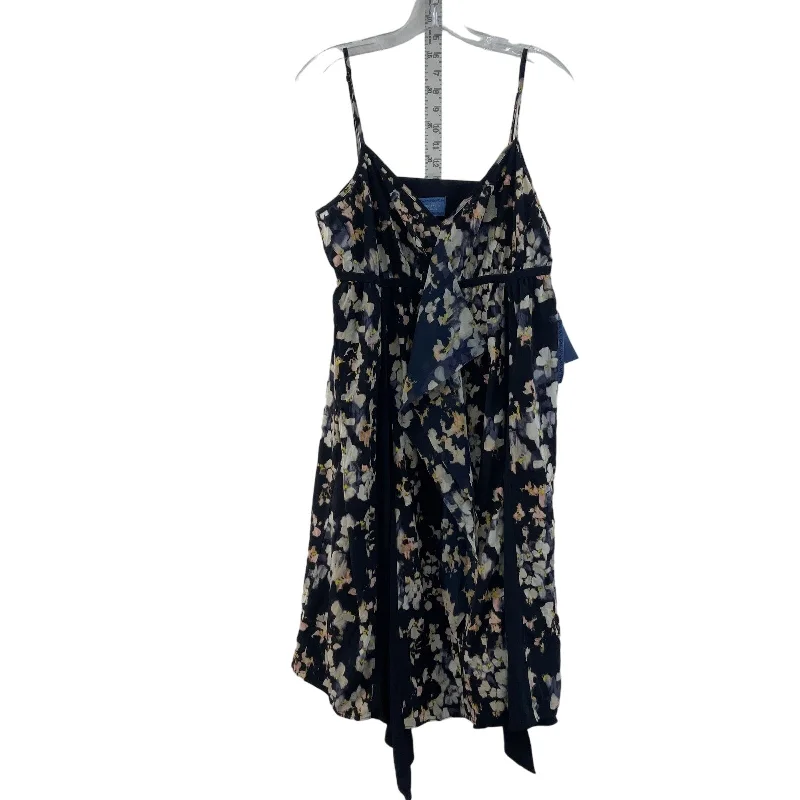 NWT Simply Vera Vera Wang Womens Ruffled Blue Floral Midi Sundress, L, Preowned Boho Midi Skirt