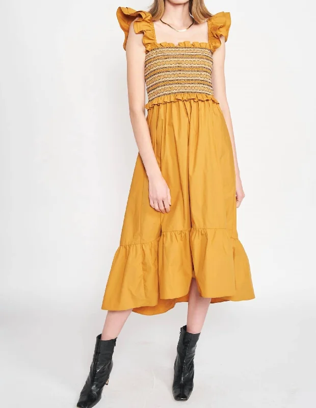 Penelope Midi Dress in Marigold Lace Midi Skirt