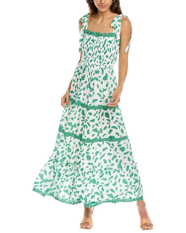 Stellah Tiered Midi Dress Elegant A-line Skirt