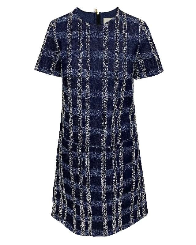 Erdem Octavia Denim Dress in Blue Cotton Light Wash Denim Skirt